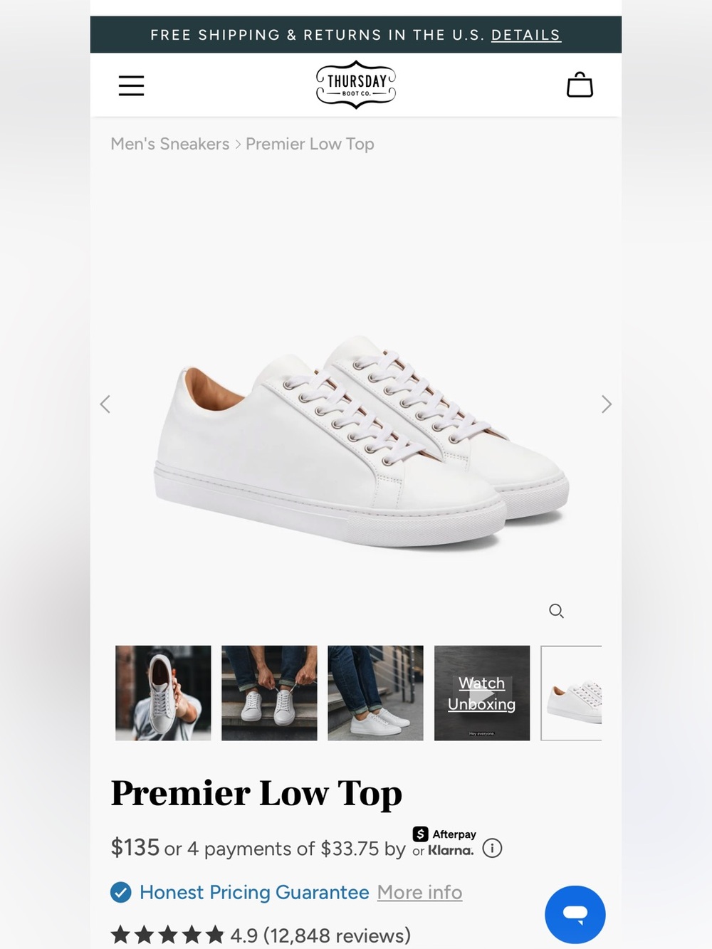 Thursday Premiere low top white leather lace up sneakers men’s shoes 10.5 - Picture 13 of 14